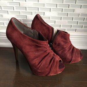 Marc Fisher Open Toe Platform Suede Heels